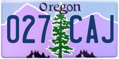 OR license plate 027CAJ