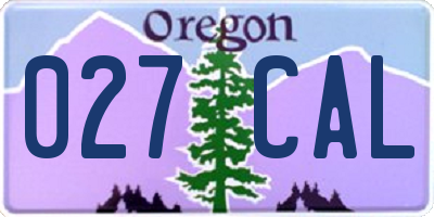 OR license plate 027CAL