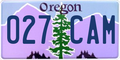 OR license plate 027CAM
