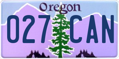 OR license plate 027CAN