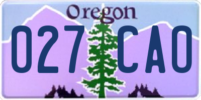 OR license plate 027CAO