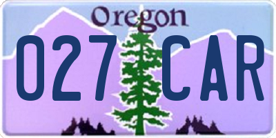 OR license plate 027CAR