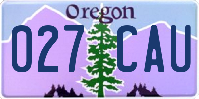 OR license plate 027CAU