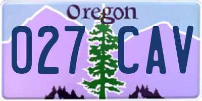 OR license plate 027CAV