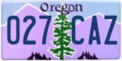 OR license plate 027CAZ