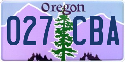 OR license plate 027CBA