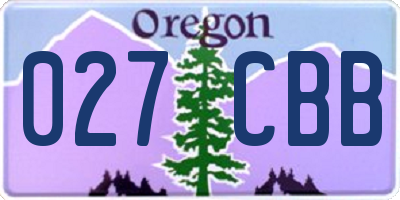 OR license plate 027CBB