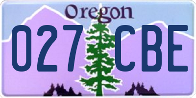OR license plate 027CBE