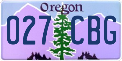 OR license plate 027CBG