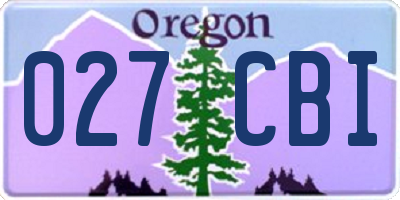 OR license plate 027CBI