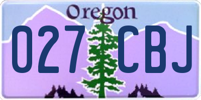 OR license plate 027CBJ