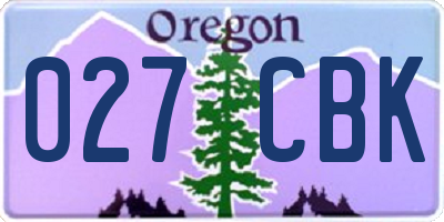 OR license plate 027CBK