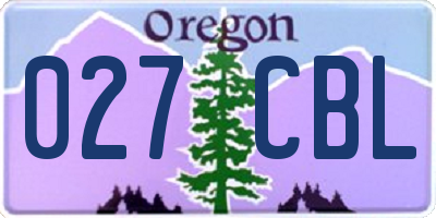 OR license plate 027CBL