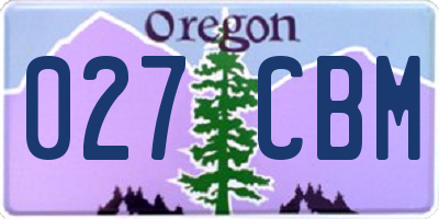 OR license plate 027CBM