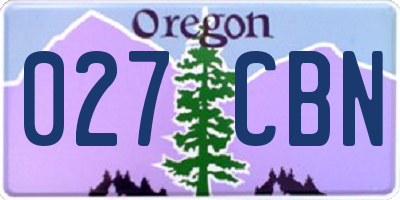 OR license plate 027CBN