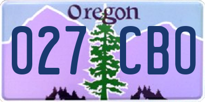 OR license plate 027CBO