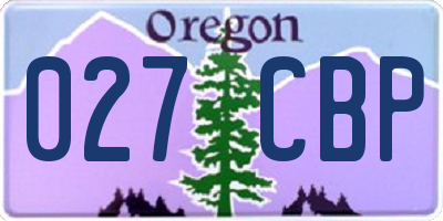 OR license plate 027CBP