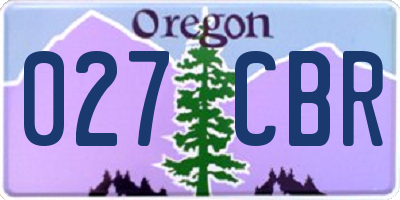 OR license plate 027CBR