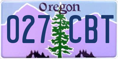 OR license plate 027CBT