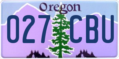 OR license plate 027CBU