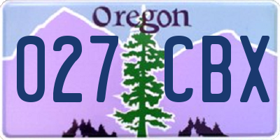 OR license plate 027CBX