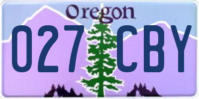 OR license plate 027CBY