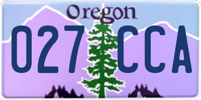 OR license plate 027CCA