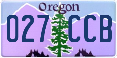 OR license plate 027CCB