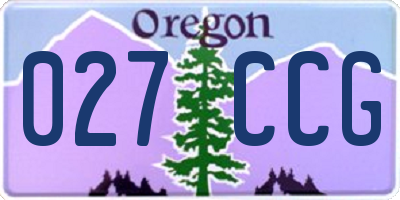 OR license plate 027CCG