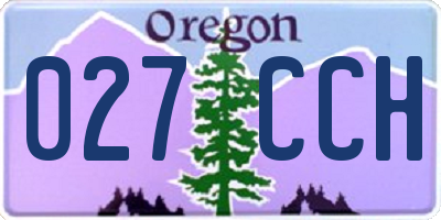 OR license plate 027CCH