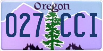 OR license plate 027CCI
