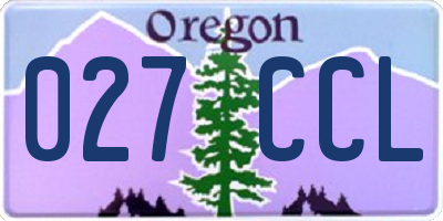 OR license plate 027CCL