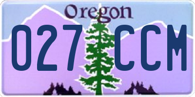 OR license plate 027CCM