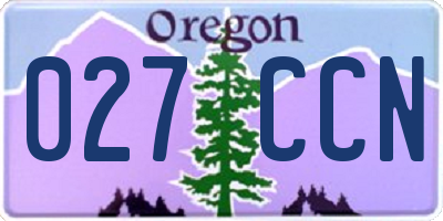 OR license plate 027CCN