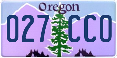 OR license plate 027CCO