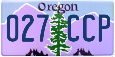 OR license plate 027CCP
