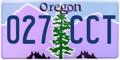 OR license plate 027CCT