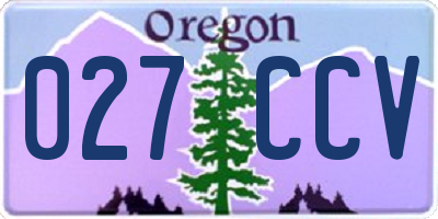 OR license plate 027CCV