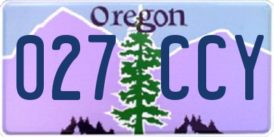 OR license plate 027CCY