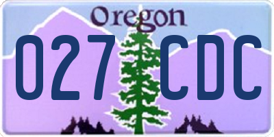 OR license plate 027CDC
