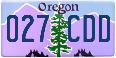 OR license plate 027CDD