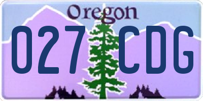 OR license plate 027CDG