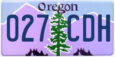 OR license plate 027CDH