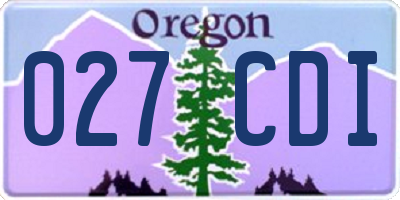 OR license plate 027CDI