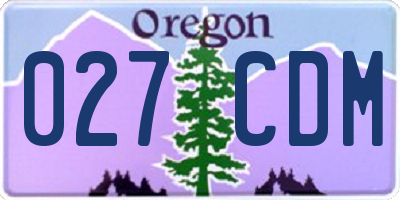 OR license plate 027CDM