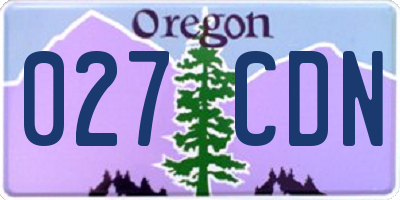 OR license plate 027CDN