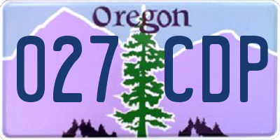 OR license plate 027CDP