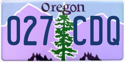 OR license plate 027CDQ