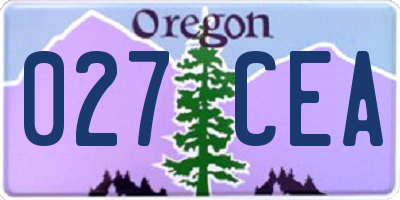 OR license plate 027CEA