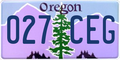 OR license plate 027CEG